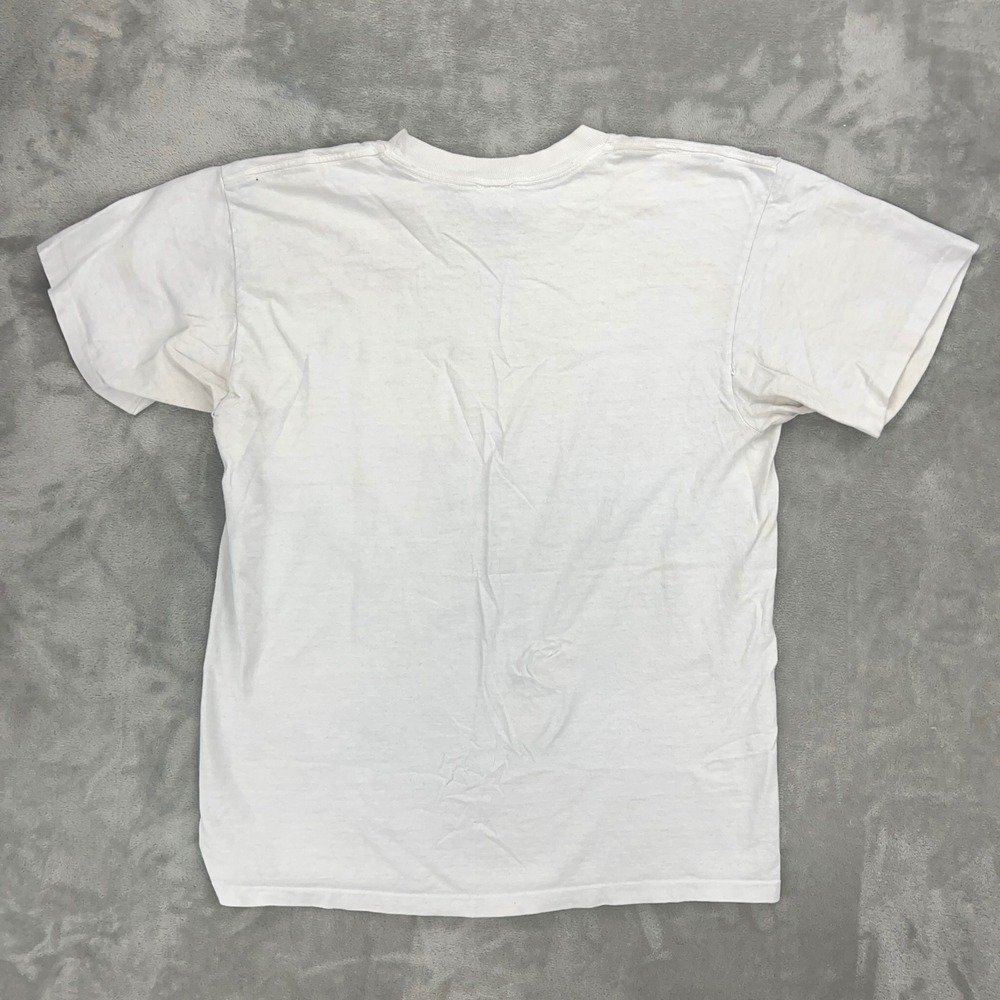 Vintage 1997 Anvil Tiger Graphic T Shirt Mens Large White Wild Side Nature Tee - Picture 2 of 12